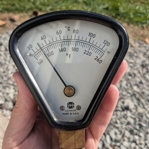 Vintage US Gauge USG Immersion Threaded Temperature Gauge 60-260°F- This item
